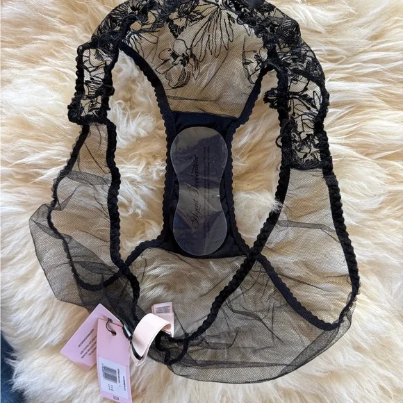 Agent Provocateur Jayce Floral Lace Brief - Black BNWT - size 4 - Picture 3 of 5